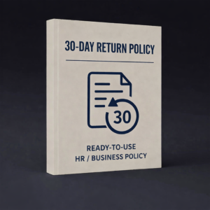 30-Day Return Policy – Ready-to-Use HR / Business Policy